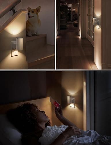 L LOHAS LED Night Light Plug in, Night Lights Plug into Wall, Light Sensor, 0-100LM Soft White 3000K, Dimmable Night Light, Modern Nightlight for Kids Bathroom Hallway Bedroom Kitchen Stairway, 2 Pack - Thumbnail 5