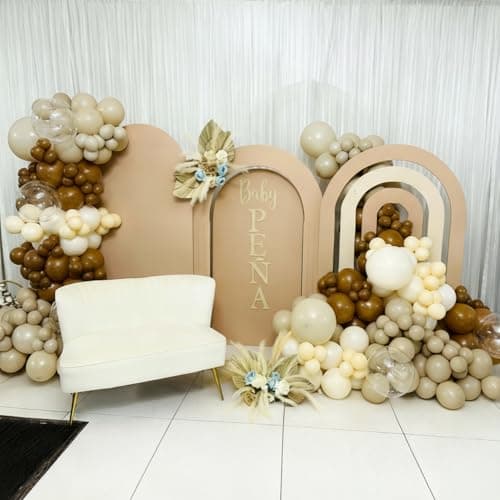 Brown and Gold Balloons, 60Pcs 12 Inch Brown Tan Nude Sand White Gold Confetti Balloons for Boho Neutral Bear Baby Shower Gender Reveal Wedding Birthday Party Decorations - Thumbnail 5