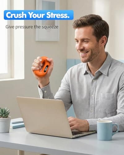 TikTok Scrolling Ring & Bluetooth Page Turner - 20lb Grip Strength Trainer Hand Gripper, Hand Strengthening Devices, Portable Gym & Therapy Accessories,Orange - Thumbnail 5