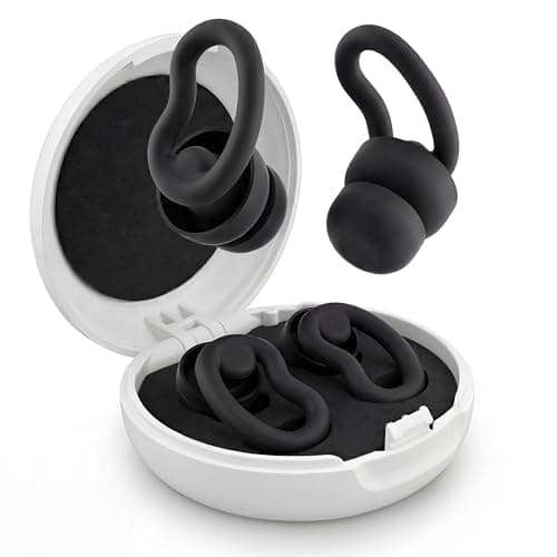 Ear Plugs for Sleeping, 2 Pairs Reusable Ear Plugs for Side Sleepers, 6 Sizes Silicone Ear Tips (Single & Dual Layer) 30dB Noise Reduction for Snoring, Travel & Focus