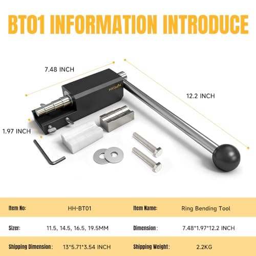 KATWAY Professional Jewelry Ring Bender Tool Kit – Spoon Ring Maker with Durable Nylon Dies, Adjustable Multi-Size Ring Sizer & Heavy-Duty Bending Machine for Gold, Silver, Brass, Copper DIY Rings - Thumbnail 5