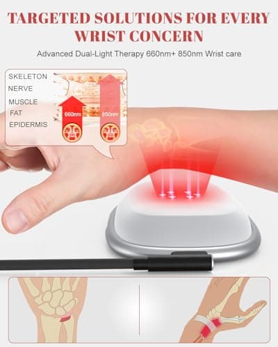 Astarexin Red Light Therapy Mouse Wrist Rest - 660nm+850nm Touch-Activated Near-Infrared Light for Hand, Ergonomic Design for Office/Gaming/Travel/Laptop - Thumbnail 2