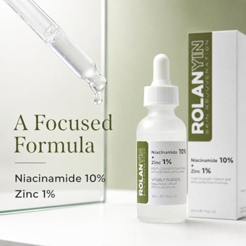 ROLANYIN Niacinamide 10% + Zinc 1% Facial Serum for Oil Control and Pore Minimizing Blemish Treatment Hydrating Soothing Anti Aging and Nourishing Formula Skin Care - Thumbnail 2