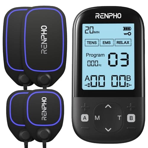 RENPHO TENS Unit Muscle Stimulator, Fathers Day Gifts 60 Programs EMS Unit for Back Pain Relief, Rechargeable TENS Machine with 20 Intensities, Muscle Growth Massager for Sciatica Shoulder Neck - Image 1