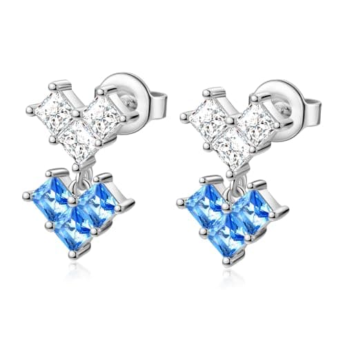 CAPIROSA Love Heart Crystal Earrings Stud S925 Sterling Silver with Zirconia, Anniversary Birthday Jewelry Gifts for Women - Image 1