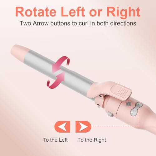 Rotating Curling Iron Set, Automatic Curling Wand for Long Hair, Easy to Use Hair Curler Get Effortless Beach Waves, 3 Sizes Ceramic Barrel 1/1.25/1.5 Inch to 410°F with Home Button, Dual Voltage - Thumbnail 6