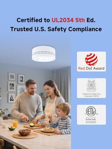 Heiman Carbon Monoxide Detectors, Nano-Sized Portable CO Alarm Battery Powered, UL 2034 5th Certified, 10-Year Battery Figaro Sensor, 85 dB, Test Button, Small CO Detector for Home Travel Vehicle RV - Thumbnail 2