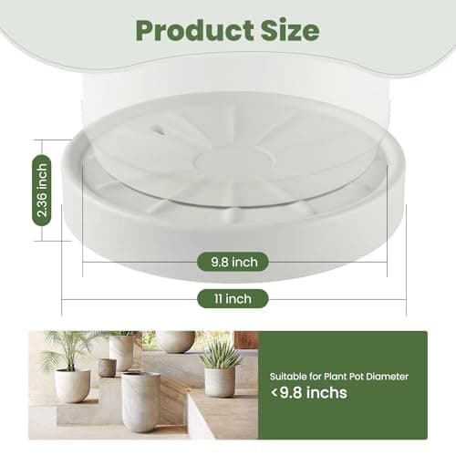 CITOL 2 Pack Plant Caddy with Wheels, 11 Inch Rolling Plant Stand Indoor, Breathable and Drainage Plant Rollers with Wheels for Planters , Heavy Duty Plant Dolly Mover, Beige - Thumbnail 2