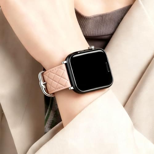 Women Genuine Lether Watch Band for Apple Watch, Dressy Soft Leather Watch Strap for Small Wrist, Compatible with Apple Watch Series 11 10 9 8 7 6 SE Ultra 3 2 1 38mm 40mm 41mm 42mm 44mm 45mm 46mm 49mm - Thumbnail 3