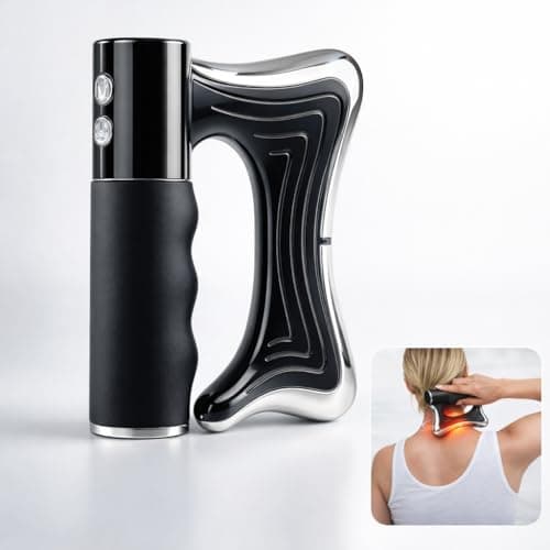 AMAWIN Heated Muscle Scraper Tool –Electric Fascia Knife Massager Heating and Vibration, Muscle Scraper Tool, Body Gua Sha Massage Tool,Fascia Tool Massage Tools for Deep Tissue (Black) - Image 1