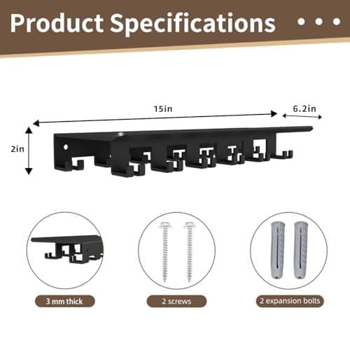 Floating Shelf Organizer Compatible with Tonal Accessories Wall Mount Hanger with Hooks T-Lock Adapters Home Gym Weight wall Storage Equipment Metal Rack Holder Bracket Hanger Black Workout Fitness - Thumbnail 2