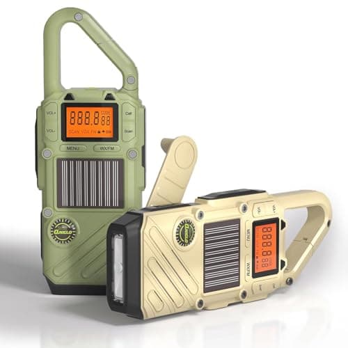 Qniglo Emergency Weather Radio Rechargeable Walkie Talkies for Adults, FM/NOAA Weather Alerts, 22-Channel Range 10 Miles Two-Way Radios, LED Flashlight & SOS Alarm