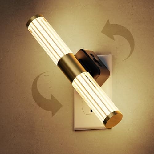 L LOHAS LED Rotating Night Light, Night Lights Plug into Wall, Auto Nightlight Dimmable 100LM, Light Sensor, 3000K Soft Light, LED Acrylic Nightlight Plug in for Bedroom Bathroom Hallway Kitchen,1Pack