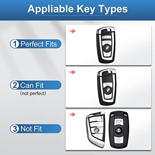 RUABIBAN Key Fob Cover Compatible with BMW, Soft TPU Key Case Protection Shell Fit for BMW 2 5 6 7 X1 X2 X3 X5 X6 Series - Thumbnail 2