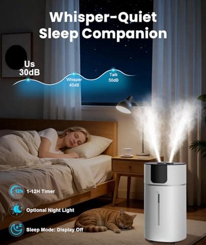 AreShark 4.2 Gal/16L Humidifier Large Room, Cool Warm Mist 2000ft² Whole House Air Humidifiers for Bedroom, Plants, Adults, 60H Runtime, Humidity Setting, Easy to Clean, Top Fill, Extension Tube - Thumbnail 6