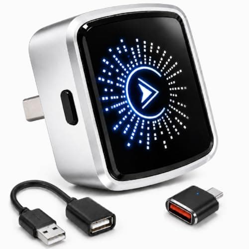 2-in-1 Wireless CarPlay Android Auto Adapter, Wired Car Only, Not BMW Tesla
