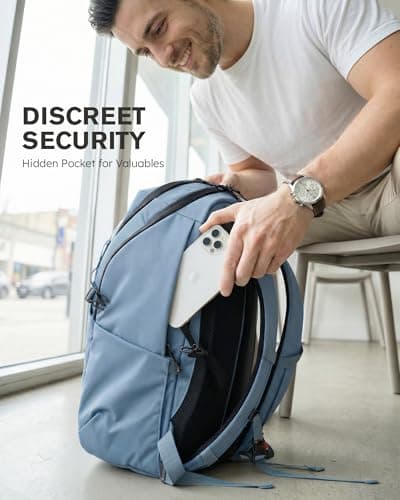 Tolaccea Daypack Backpacks Carry On 30L, Travel Backpack with Waterproof Zippers, Flight Approved Hand Luggage Casual Backpack for Men Women, Durable Bag for Work Business College, Fits 15.6" Laptop - Thumbnail 6