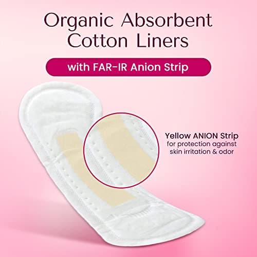 Genial Day - Cotton Panty Liners, Vegan & Non-Toxic Liners, Cotton Panty Liners for Women with Far-IR Anion Strip, Soft & Breathable, 7.09 Inches Long (Extra Absorbent), 9 Packs, 162 Liners - Thumbnail 3
