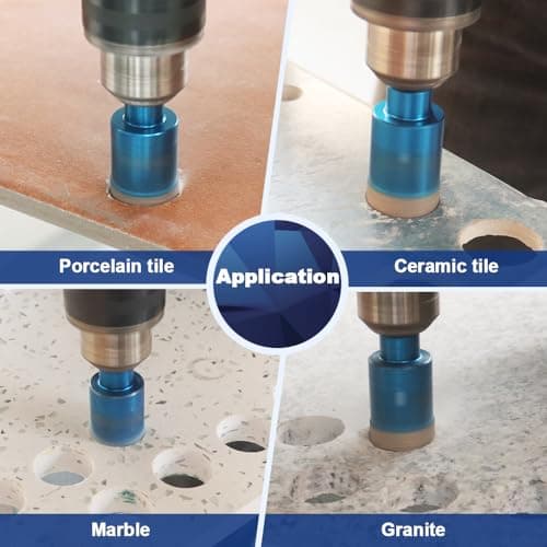 Dry Diamond Core Drill Bit Set,BRSCHNITT 2pcs 1-3/8 inch Diamond Hole Saw Core Drill Bit with Hex Shank for Porcelain Tile Ceramic Stone Granite Marble - Thumbnail 3
