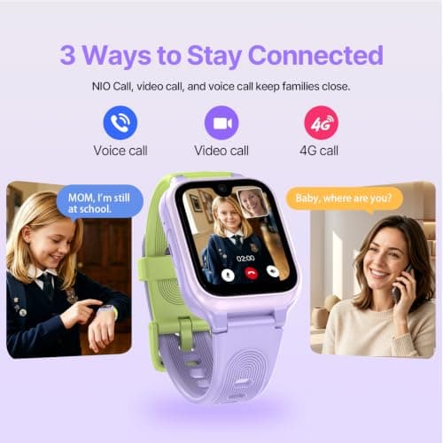 LAGENIO K9 Smart Watch for Kids with GPS Tracker, AI Voice & Video Call,1.78" AMOLED, 4G Smartwatch with SOS, Parental Controls, School Mode, IP68 Waterproof Kids Smartwatch for Teens Ages 3 and Up - Thumbnail 5
