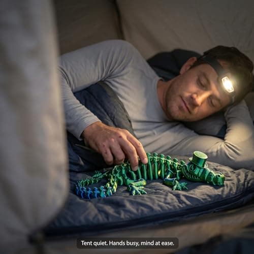 WISWIK 3D Printed Alligator for Outdoor: 32 Articulated Joints Comfortable to Fidget - Helper Stress-Relieving & Companion for Camping & Backpacking Trips - Travel Enthusiasts - Thumbnail 5