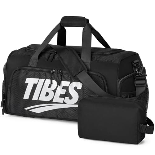 TIBES Mens Duffle Bag for Travel - Expandable 50L Weekender Bags with Toiletry Bag, Overnight Bag Travel Duffel Carry On Luggage with Removable Shoulder Strap, Durable & Water-Resistant - Image 1
