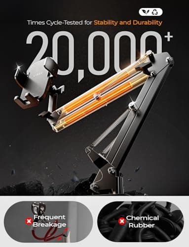 LISEN Gooseneck Phone Holder for Bed Desk [3rd Upgrade] Cell Phone Stand for Desk Bed Gaming Accessories, Gifts for Women Men Seniors Tech Mount for Recording Filming Laying Down Flexible Arm Clamp - Thumbnail 2