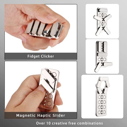 Fidget Toys Adults Metal Fidget Slider EDC Magnetic Haptic Fidget Clicker with 3 Noise Levels, Loud-Quieter-Quiet Fidget Toy for Adults Office Class, Magnetic Toys, Relief Stress and Anxiety - Thumbnail 6