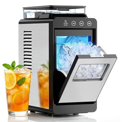 Antarctic Star Ice Maker, Portable Ice Machine with Self-Cleaning Function, 8 Cubes in 6 Mins Fast Countertop Ice Making, Compact Ice Cube Maker for Home, Kitchen, RV, Travel, Steel - Image 1