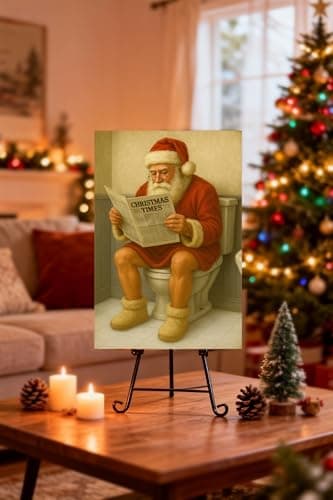 Carastora 2-pack Vintage Christmas Metal Tin Sign Set of Two, measuring 8×12in, featuring Santa Claus. Suitable for bedrooms, bathrooms, kitchens, gardens, and home decor, and holiday gift. - Thumbnail 3