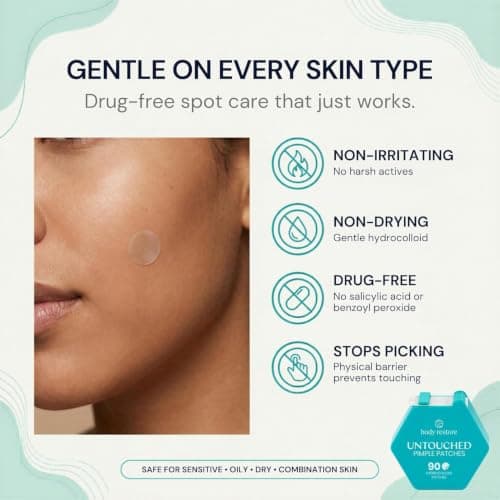 Body Restore Hydrocolloid Acne Patches – Pimple Patches for Face, Hygienic Dispenser, Invisible Zit Stickers for Breakouts, Convenient Spot Treatment Acne Dots – 90 Count - Thumbnail 5