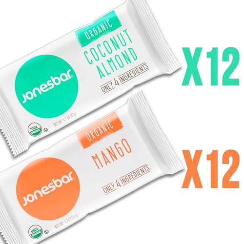 JONESBAR Organic Plant Based Protein Bars | Tropical Pack 24 Bars| Fruit & Nut Bar, Kosher, Gluten Free, Breakfast Bars, School Snacks, Vegan Snack & Healthy Snacks for Adults and Kids (Pack of 24) - Thumbnail 3