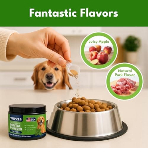 Pupzle Dog Teeth Cleaning Powder for Fresh Breath, Dog Dental Powder, Tartar & Plaque Focused, Natural Breath Freshener, Pet Dental Supplement with Probiotics for Gut Health, Mint, 60 Days Supply - Thumbnail 6