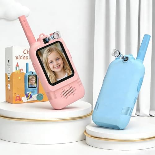Upgraded Video Walkie Talkies for Kids, Dual Camera Long Range for Selfie & Discovery, Rechargeable 2-Way Radios for Camping Hiking & Backyard, Indoor Outdoor Toys Gifts for Age 3-12 Boys Girls - Image 1