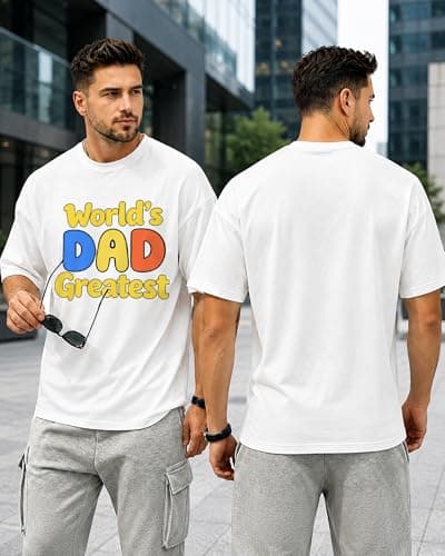 YTD Dad Graphic T Shirt for Men, Worlds Greatest Dad Shirt, Cotton Relaxed Fit Casual Gift Tee - Thumbnail 2