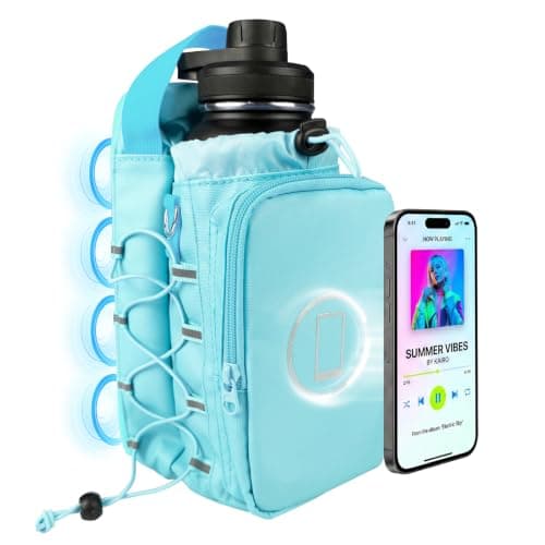 JACZZO Magnetic Gym Bag, Water Bottle Holder,Hands-Free Phone Mount,Gym Gifts for Women and Men (Blue) - Image 1