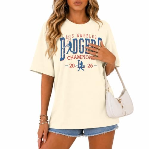 Baseball Shirts Women Oversized Baseball Team Graphic Tshirt Game Day Mom Shirt Funny Baseball Fan Tee Casual Tops Apricot - Image 1
