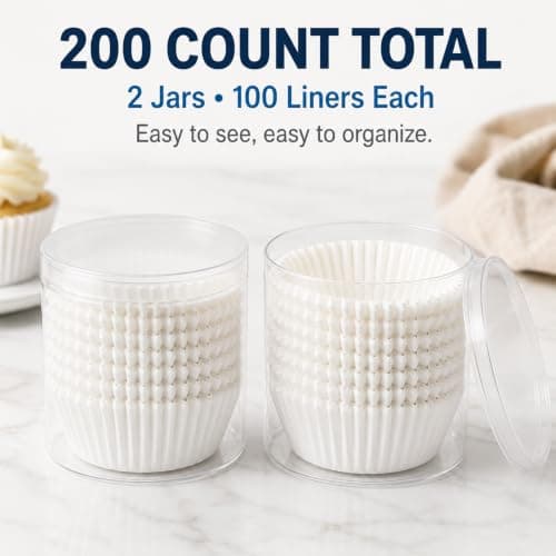 Oeyliz Cupcake Liners 200 Counts Standard Cupcake Liners for Baking Cupcake Liner for Baking Cupcake Wrappers Baking Cups (200, White) - Thumbnail 6