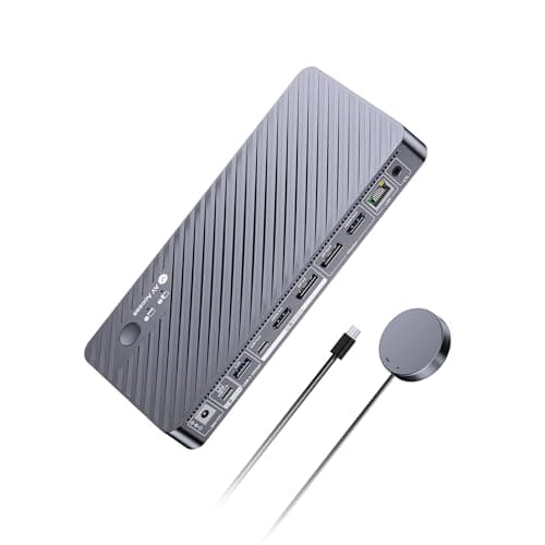 AV Access 8K KVM Switch 2 Monitors 2 Computers for Laptop & PC/Mac mini, 100W USB C Charge for Laptop, Ethernet, KVM Docking Station Dual Monitor 8K@60Hz/4K@165Hz, 4xUSB 3.2, Audio, SD, Remote Switch - Image 1