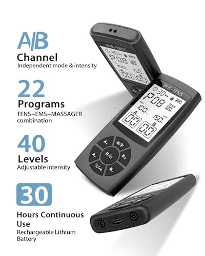 TENS Unit Muscle Stimulator for Pain Relief Therapy, 22 Modes EMS TENS Machine, Electronic Muscle Relaxer for Shoulder Pain Relief, Back Pain, Shoulder Neck Pain Relief - Thumbnail 2