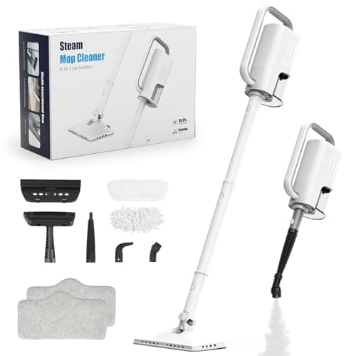 6-in-1 Steam Mop, 1200W Rotated Steam Cleaner for Home, 2 Modes, 400ML Removable Tank, 23FT Power Cord, 2 Pads, Multi-Surface Steamer for Hard Floor, Laminate Floor, Tiles Cleaning (Lunar Halo) - Image 1