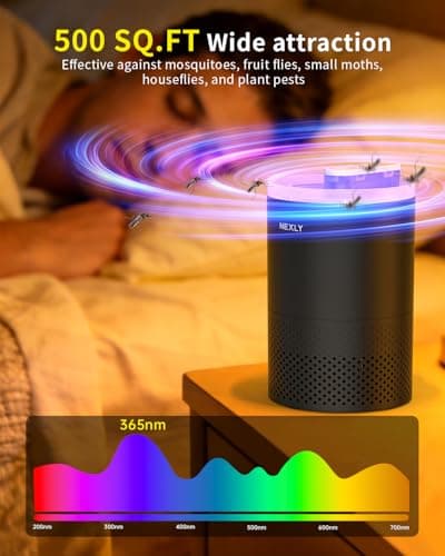 NEXLY MK029 Bug Zapper Trap Indoor in Home Mosquito Zapper Mosquito Killer Fruit Fly Traps Flying Insects Zappers Gnats House Energy Conservation UVA Zapper for Bedroom Livingroom Kitchen Basement - Thumbnail 5