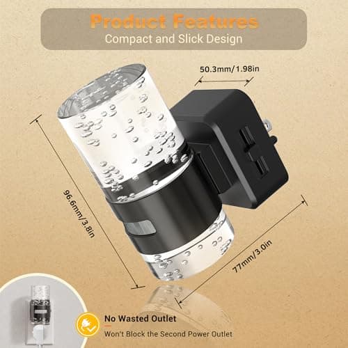 JandCase Motion Sensor Night Light, Night Lights Plug Into Wall, 3000k LED Dimmable Night-Lights with Adjustable Brightness, 0-100Lm, Motion Activated Nightlight for Bathroom, Hallway, Bedroom - Thumbnail 6