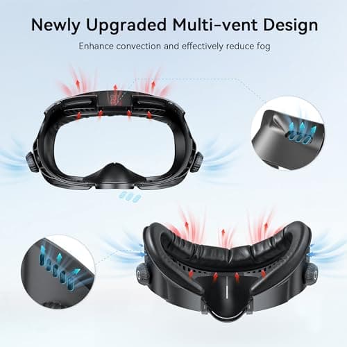 AMVR FC4M Magnetic Facial Interface, Silk Face Pad Cover with Ventilation-Design, Compatible with Quest 3 Accessories, Face Cushion for Halo Head Strap (NOT Compatible with Quest 3S) - Thumbnail 4