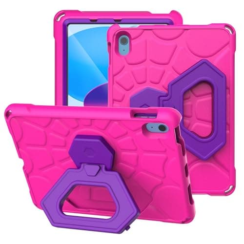 YIHE Shockproof Kids Case for iPad (A16) 11th Generation 11 Inch 2025/ iPad 10th Generation 10.9 inch 2022, Durable Protective Cover with Built-in Screen Protector & Stable Stand, Pink Purple - Image 1