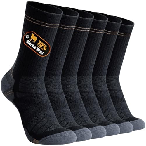 BISOUSOX Thin Merino Wool Socks for Men, 70% Premium Wool Crew Dress & Light Hiking Socks, Moisture Wicking, 3 Pairs - Image 1