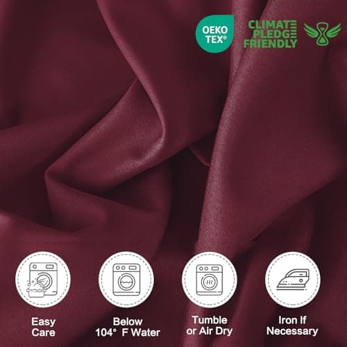 USXIBEI 4 Piece Twin Sheet Set – Breathable & Cooling Bedding Set with 18-24 Inch Deep Pockets - 1 Flat & 1 Fitted Sheet & 2 Pillowcases（Twin Burgundy） - Thumbnail 6