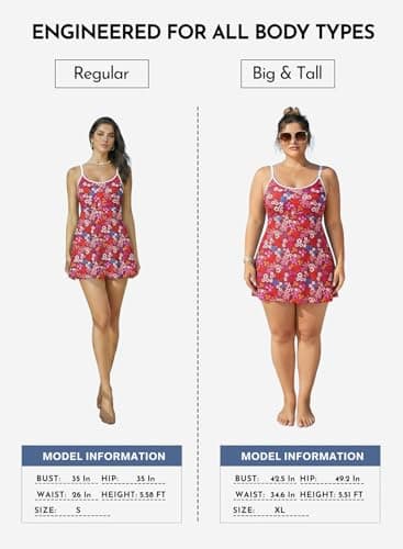 Aleumdr Women's One Piece Swimsuit Floral Print Shell Stitch Swimsuits Tummy Control Scoop Stretchy Modest Bathing Suits with Pocket Rose Small - Thumbnail 5