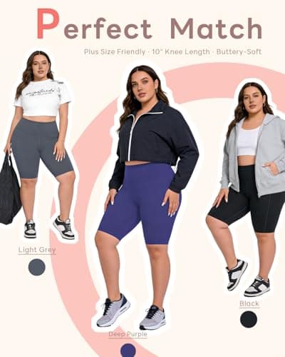 Plus Size Biker Shorts for Women with Pockets, Tummy Control Spandex Athletic Workout Gym Yoga Compression Shorts Navy Blue, High Waist Stretch Long Anti Chafing Knee Length Under Dress Shorts 4xl - Thumbnail 4