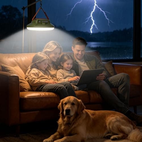 CREATE BRIGHT Camping Lights 9000mAh Rechargeable LED Lantern, Outdoor Camping Lantern with 4 Light Modes & Tripod Mount , Tent Light for Emergency, Photography, Repair, Hurricane - Thumbnail 5